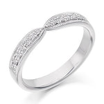 Grain Set Curved & Cut Out Diamond Half Eternity 0.20 Carat - Pobjoy Diamonds