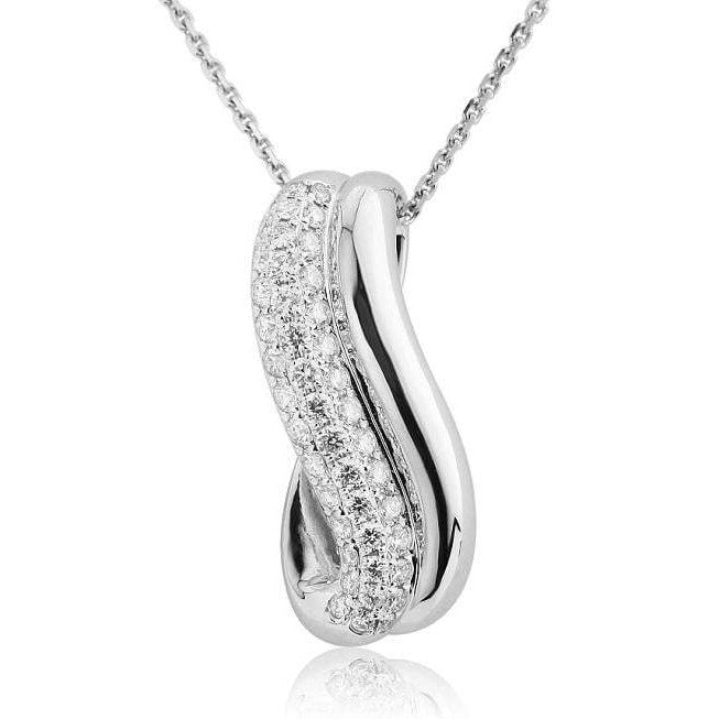 18K White Gold Diamond Wave Pendant 0.45 CTW - Pobjoy Diamonds