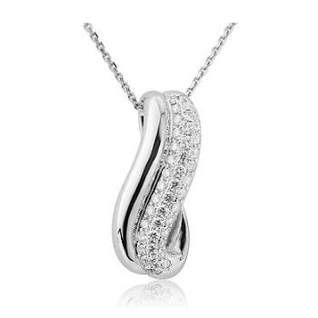 18K White Gold Diamond Wave Pendant 0.45 CTW - Pobjoy Diamonds