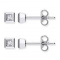 18K White Gold Princess Cut Diamond Stud Earrings 0.20 Carat - Pobjoy Diamonds