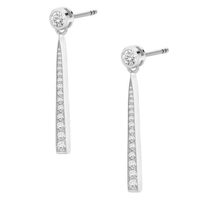 18K Gold & 0.55 Carat Diamond Drop Earrings G/Si - Pobjoy Diamonds