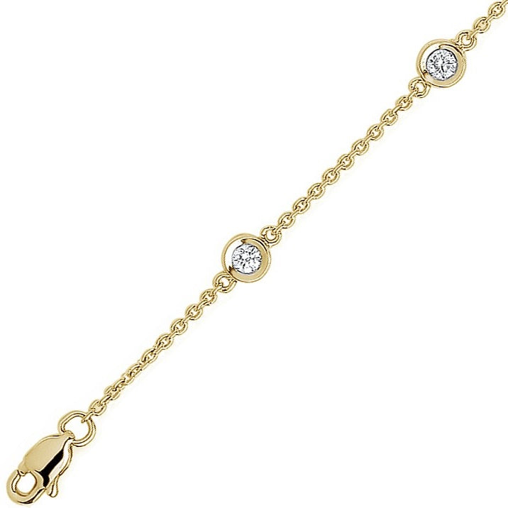 18K Yellow Gold Diamond Bracelet 0.20 Carat- Pobjoy Diamonds