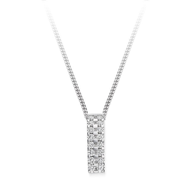 9K White Gold 0.35 CTW Diamond Circle Pendant - Pobjoy Diamonds