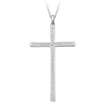 18K White Gold & 0.70 CTW Diamond Crucifix Pendant - Pobjoy Diamonds