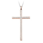 18K Rose Gold & 0.70 CTW Diamond Cross Pendant - Pobjoy Diamonds