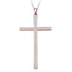 18K Rose Gold & 0.70 CTW Diamond Cross Pendant - Pobjoy Diamonds