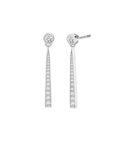 18K Gold & 0.55 Carat Diamond Drop Earrings G/Si- Pobjoy Diamonds