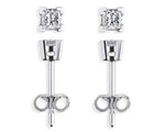 18K White Gold Gents Princess Cut Diamond Stud Earring 0.15 Carat - Pobjoy Diamonds