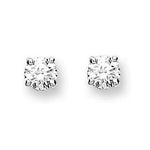 18K White/Yellow Gold 0.25 Carat Solitaire Diamond Stud Earrings H/Si1 - Pobjoy Diamonds