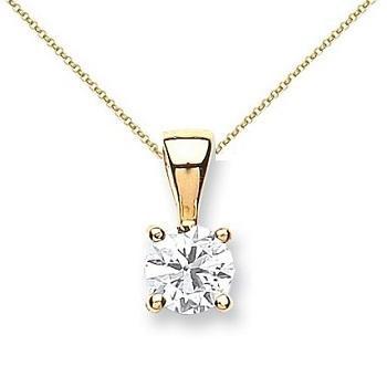 18K Yellow Gold Lab Grown DiamondSassari Prong Set Diamond Pendant Setting