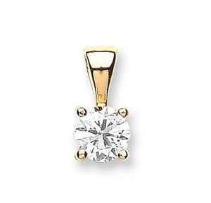 18K Yellow Gold Lab Grown Diamond Sassari Prong Set Diamond Pendant Setting