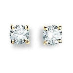 18K Yellow Gold 1.00 Carat Lab Grown Diamond Stud Earrings - F/VS2 - Pobjoy Diamonds