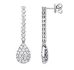 18K White Gold 2.34 Carat Pear Diamond Drop Earrings G-H/Si - Pobjoy Diamonds