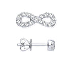 9K White Gold 0.15 Carat Infinity Diamond Stud Earrings