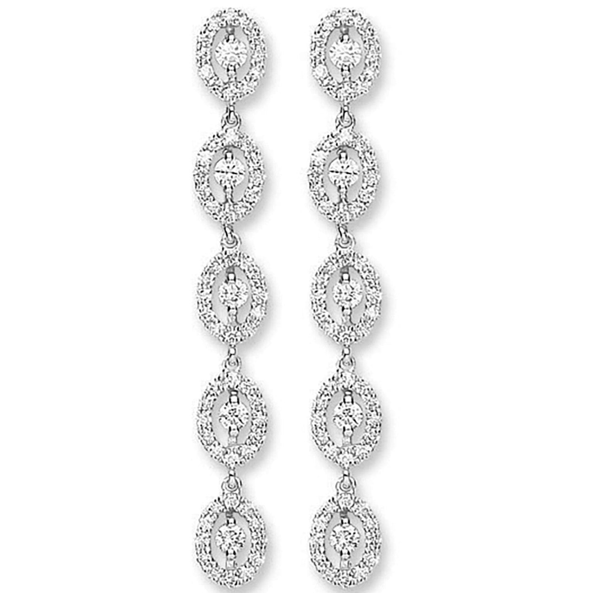 18K Gold 1.20 CTW Diamond Drop Earrings G-H/Si - Pobjoy Diamonds