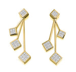 Platinum or Gold & Four Tier 1.10 Carat Diamond Drop Earrings