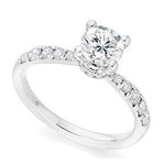 Hidden Lab Grown Diamond Halo Engagement Ring 2.45 Carats 