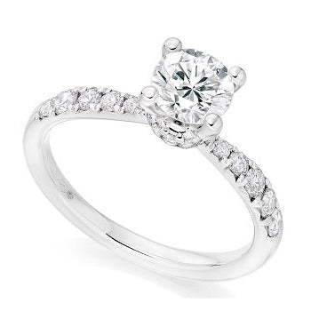 Hidden Lab Grown Diamond Halo Engagement Ring 1.95 Carats