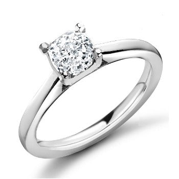 Platinum 2.00 Carat Cushion Brilliant Cut Lab Grown Diamond Ring