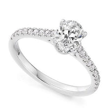 Load image into Gallery viewer, Platinum 2.00 Carat Oval Cut Lab Grown Diamond Ring D/VS1