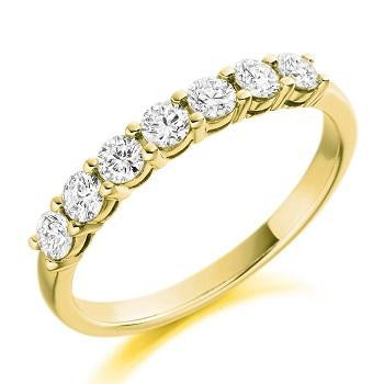 Claw Set Vintage Style Diamond Half Eternity Ring 0.50 Carat - Pobjoy Diamonds