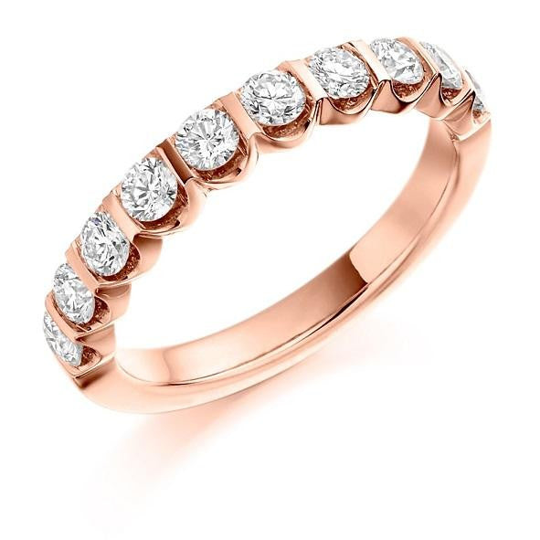 Bar Set Diamond Half Eternity Ring 0.75 Carat - Pobjoy Diamonds