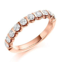 Load image into Gallery viewer, Bar Set Diamond Half Eternity Ring 0.75 Carat - Pobjoy Diamonds