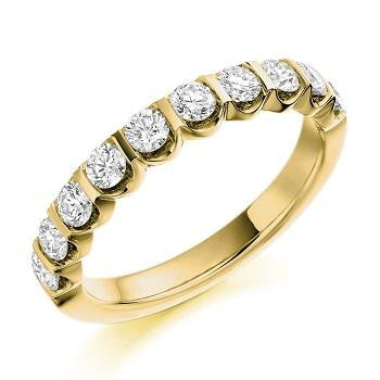 Bar Set Diamond Half Eternity Ring 0.75 Carat - Pobjoy Diamonds