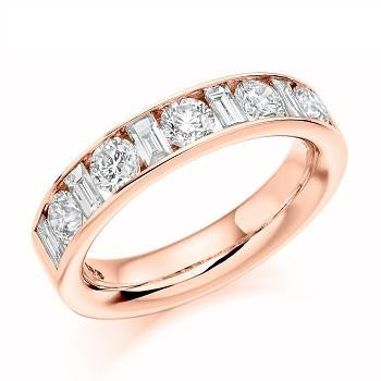 Channel Set Mixed Cut Diamond Half Eternity 1.50 Carat - Pobjoy Diamonds