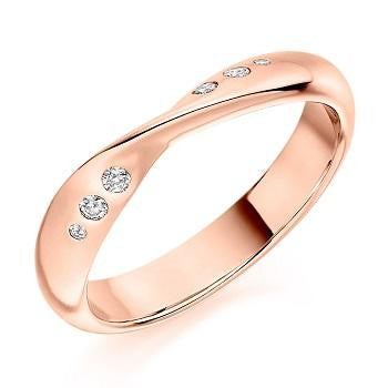 Flush Set Shaped & Curved Diamond Half Eternity 0.09 Carat - Pobjoy Diamonds