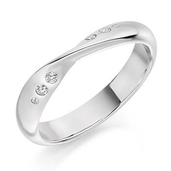 Flush Set Shaped & Curved Diamond Half Eternity 0.09 Carat - Pobjoy Diamonds