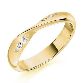 Flush Set Shaped & Curved Diamond Half Eternity 0.09 Carat - Pobjoy Diamonds