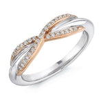 Claw Set Two Tone Shaped Diamond Half Eternity 0.15 Carat - Pobjoy Diamonds