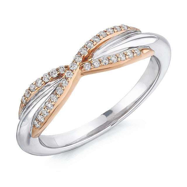 Claw Set Two Tone Shaped Diamond Half Eternity 0.15 Carat - Pobjoy Diamonds