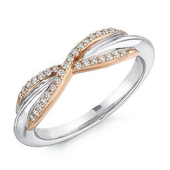 Claw Set Two Tone Shaped Diamond Half Eternity 0.15 Carat - Pobjoy Diamonds