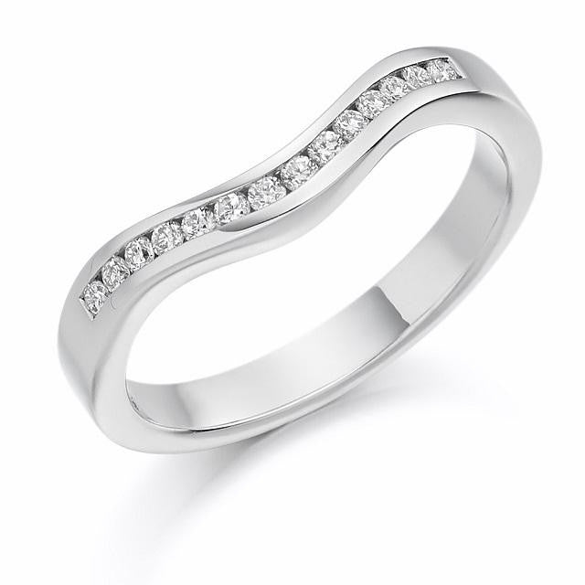 Channel Set Shaped & Cutaway Diamond Half Eternity 0.16 Carat - Pobjoy Diamonds