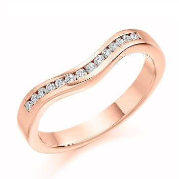 Channel Set Shaped & Cutaway Diamond Half Eternity 0.16 Carat - Pobjoy Diamonds