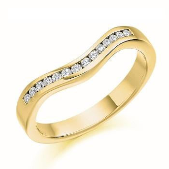 Channel Set Shaped & Cutaway Diamond Half Eternity 0.16 Carat - Pobjoy Diamonds