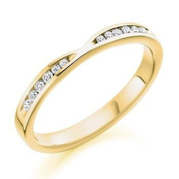 Channel Set Cutaway Diamond Half Eternity 0.18 Carat - Pobjoy Diamonds