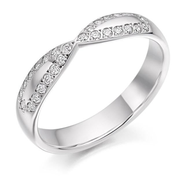 Grain Set Shaped Diamond Half Eternity 0.25 Carat - Pobjoy Diamonds