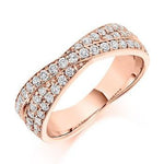 Grain Set Shaped Crossover Diamond Half Eternity 0.70 Carat - Pobjoy Diamonds