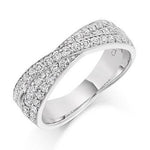 Grain Set Shaped Crossover Diamond Half Eternity 0.70 Carat - Pobjoy Diamonds