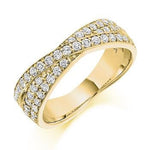 Grain Set Shaped Crossover Diamond Half Eternity 0.70 Carat - Pobjoy Diamonds