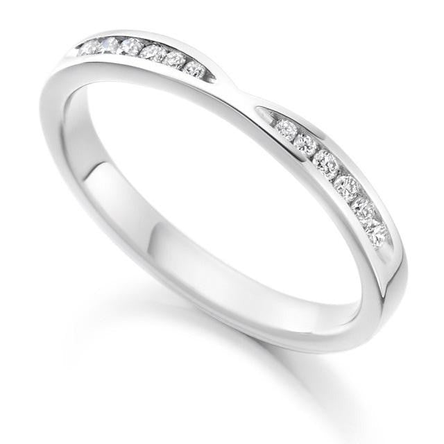 Channel Set Cutaway Diamond Half Eternity 0.18 Carat - Pobjoy Diamonds