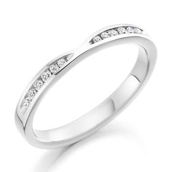 Channel Set Cutaway Diamond Half Eternity 0.18 Carat - Pobjoy Diamonds