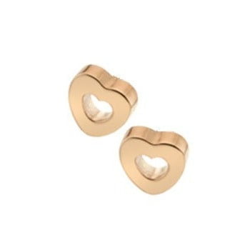 9K Rose Gold Open Heart Stud Earrings - Pobjoy Diamonds