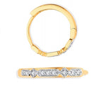 9K Yellow Gold & Mixed Diamond Hoop Earrings 0.10 CTW - Pobjoy Diamonds