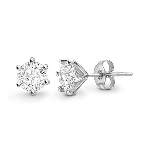 Platinum Round Brilliant Cut Diamond Stud Earrings 0.60 To 1.00 Carat- F/VS1 GIA