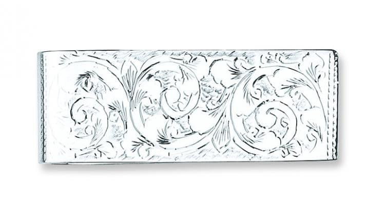 Sterling Silver Engraved Money Clip - Pobjoy Diamonds