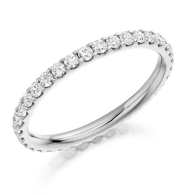 Claw Set Round Brilliant Cut Diamond Full Eternity 0.75 Carat - Pobjoy Diamonds